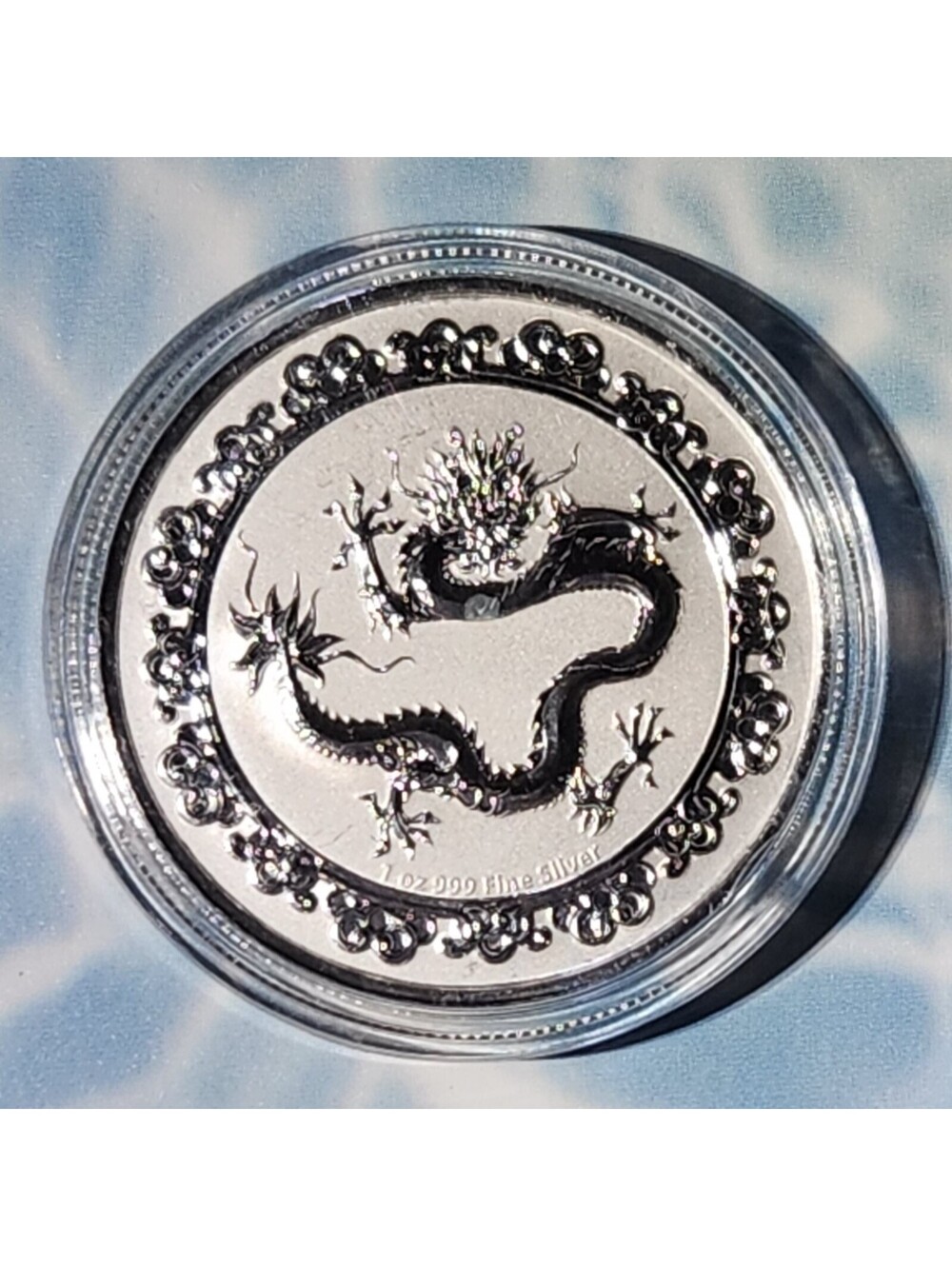 GREEN DRAGON Celestial Animals 2019 1 oz .999 Fine Silver Round New Capsule NIUE